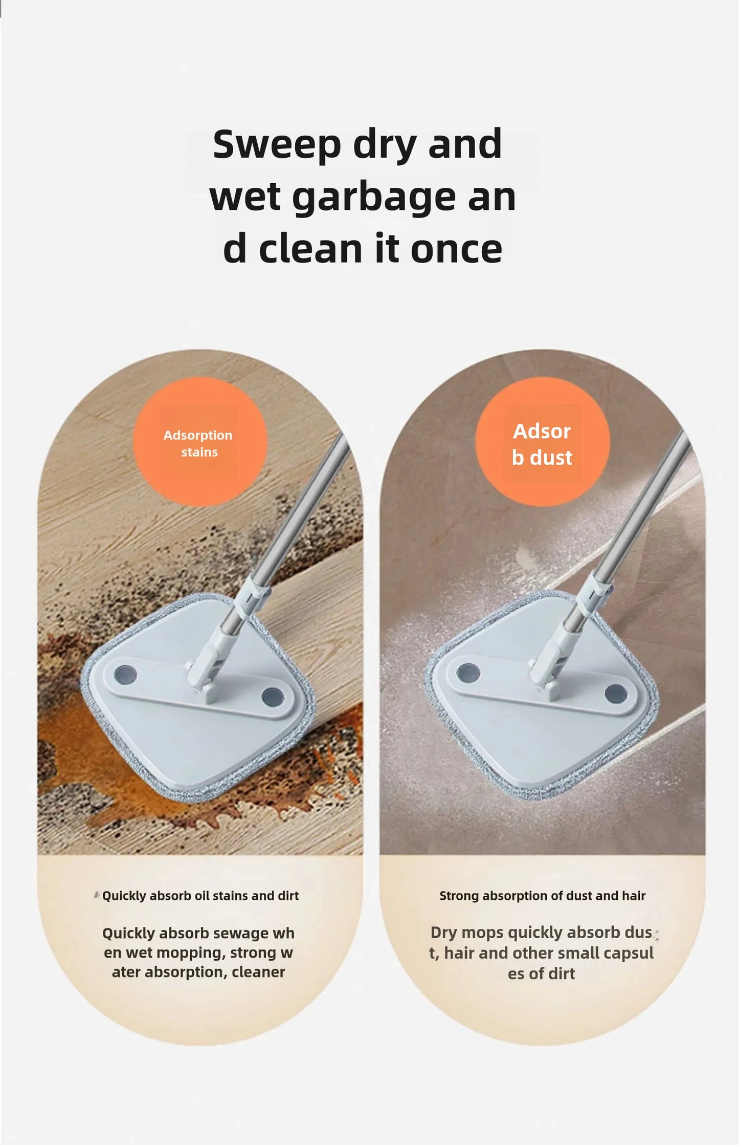 Rotating Mop Bucket Lid with Washable Mats