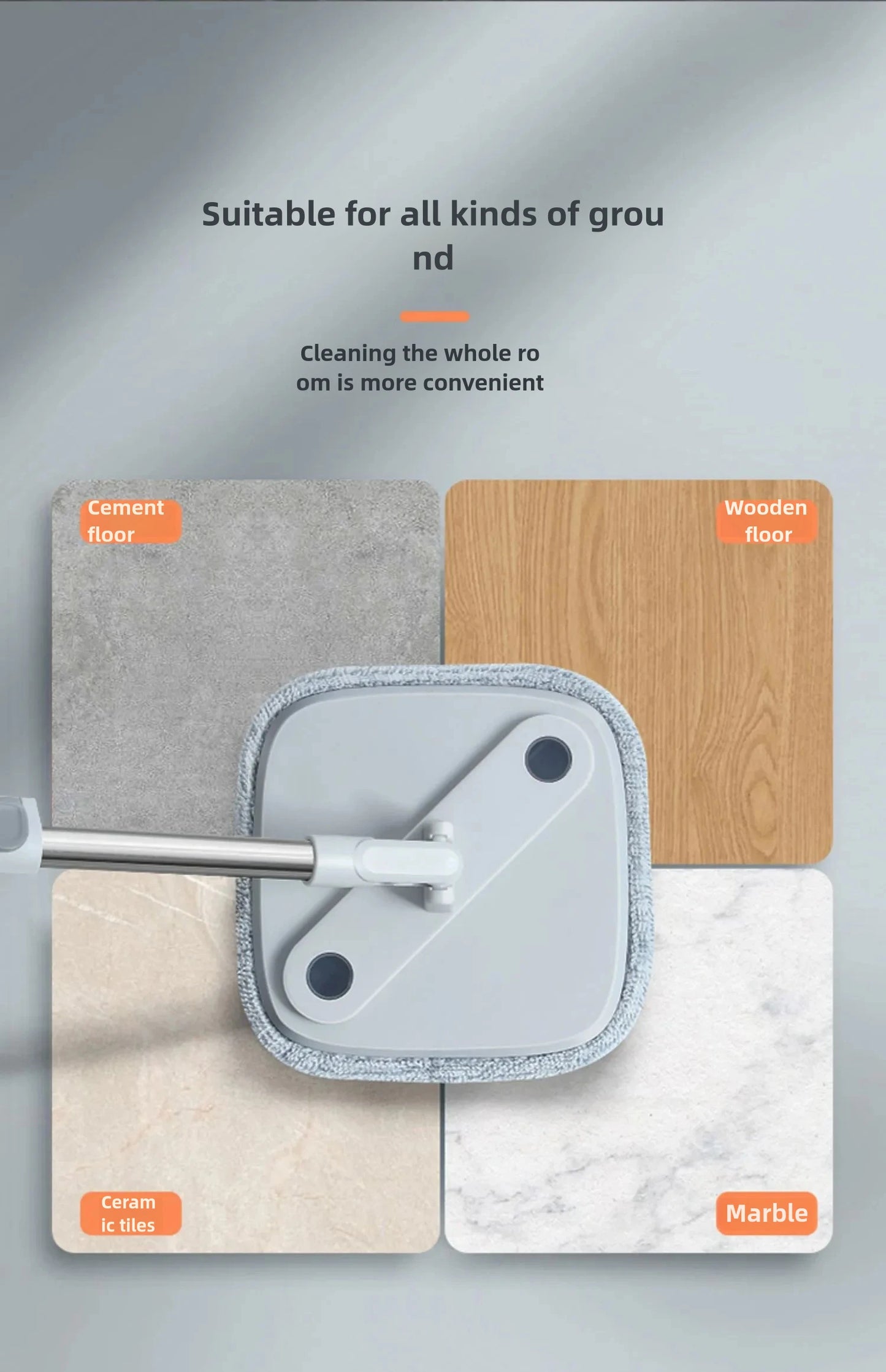 Rotating Mop Bucket Lid with Washable Mats
