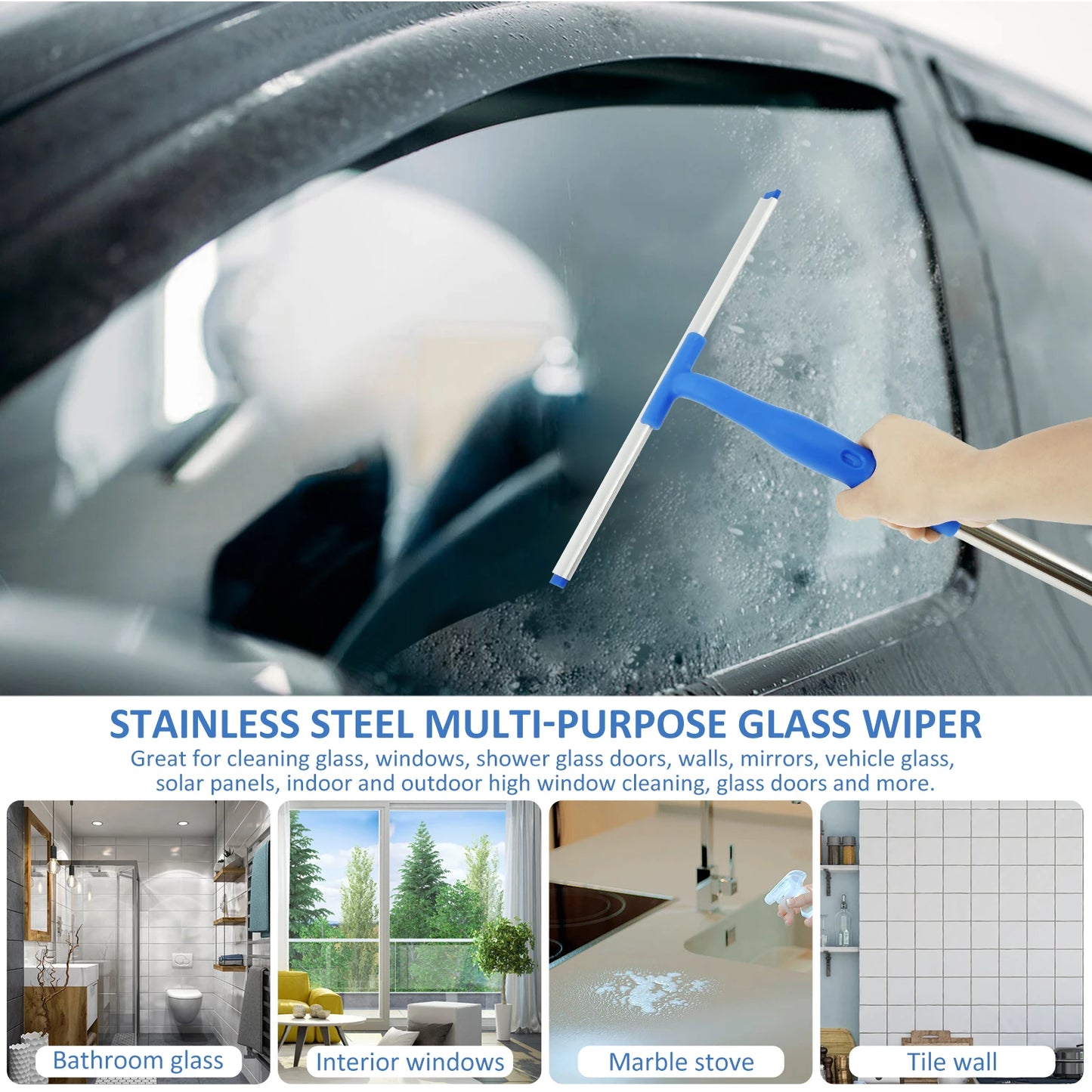 3 in 1 Glass Brush Windows Cleaner Squeegee