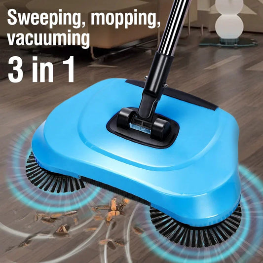 Long Handle Push Broom with Auto Spiral Deep Clean System