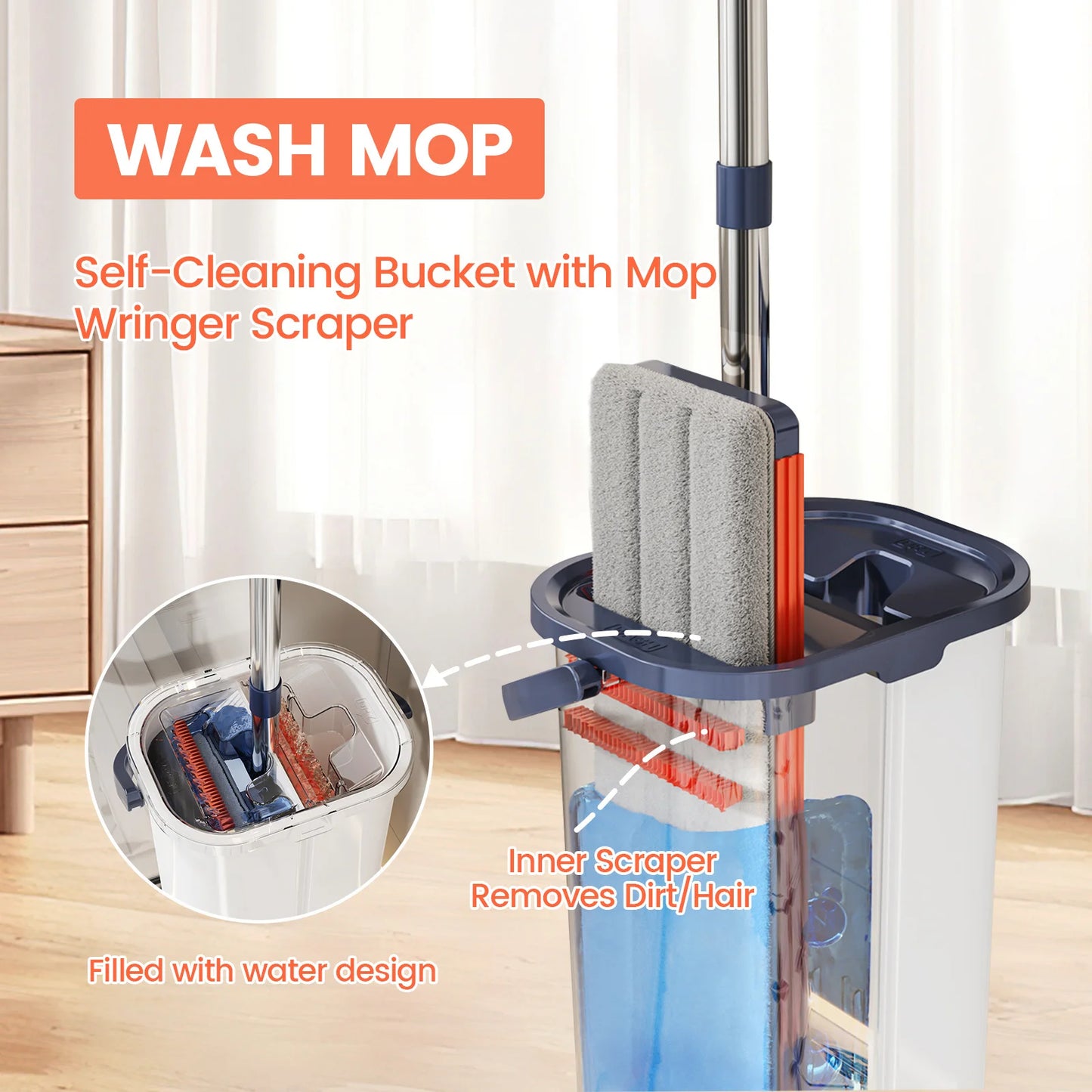 Floor washing mop