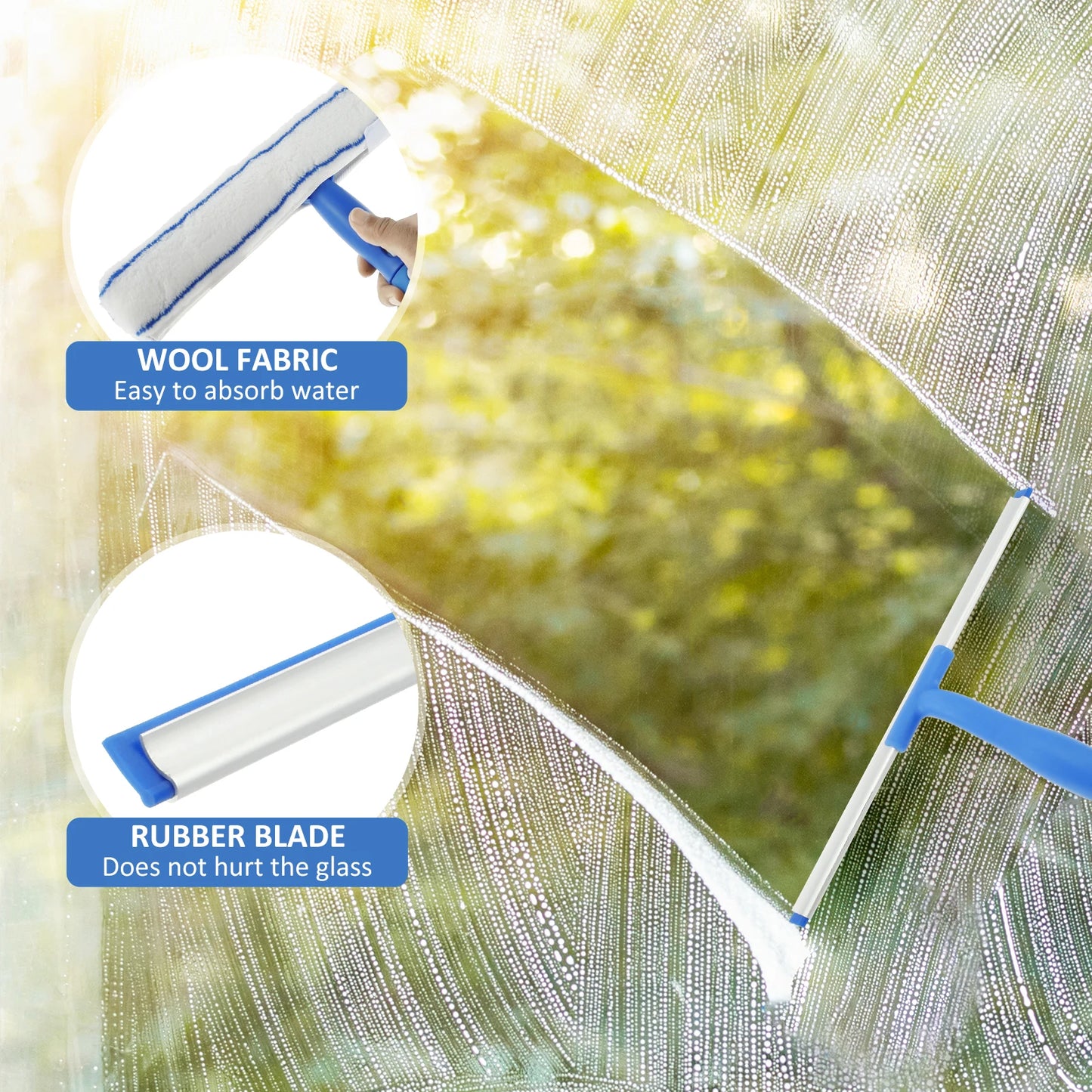 3 in 1 Glass Brush Windows Cleaner Squeegee